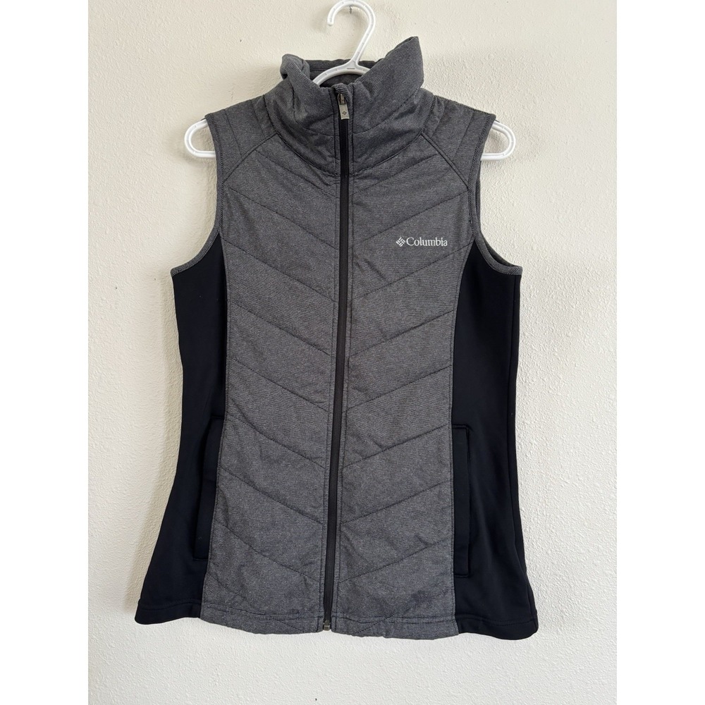 Columbia Womens Dandi Camp II Black/Gray Insulated Quilted Vest Size Small
